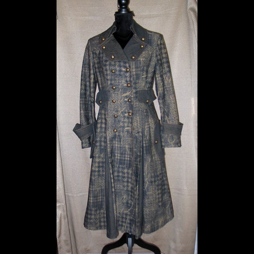 Unique Midi Retro Military Style Trench Coat L0032